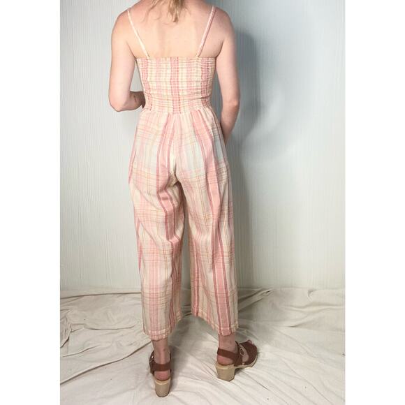 CHRISTY DAWN Avery Pink Plaid Smocked Bust Cotton Jumpsuit US XSMALL - Picture 7 of 13